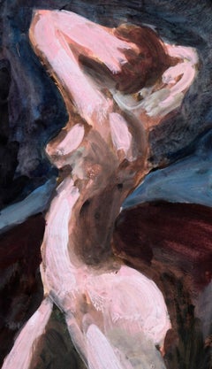 Two Nude Female Models in Acrylic on Paper San Francisco Abstract Expressionist