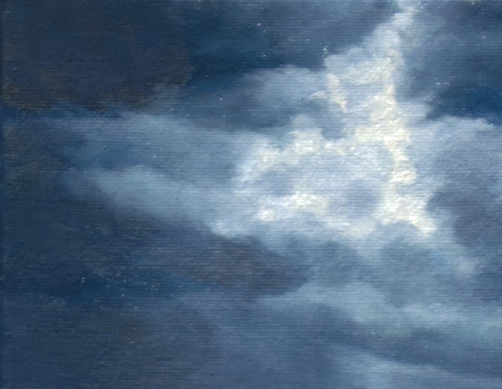 Un poco de nieve en el pantano pintura de paisaje contemporáneo - Painting Contemporáneo de Katherine Kean