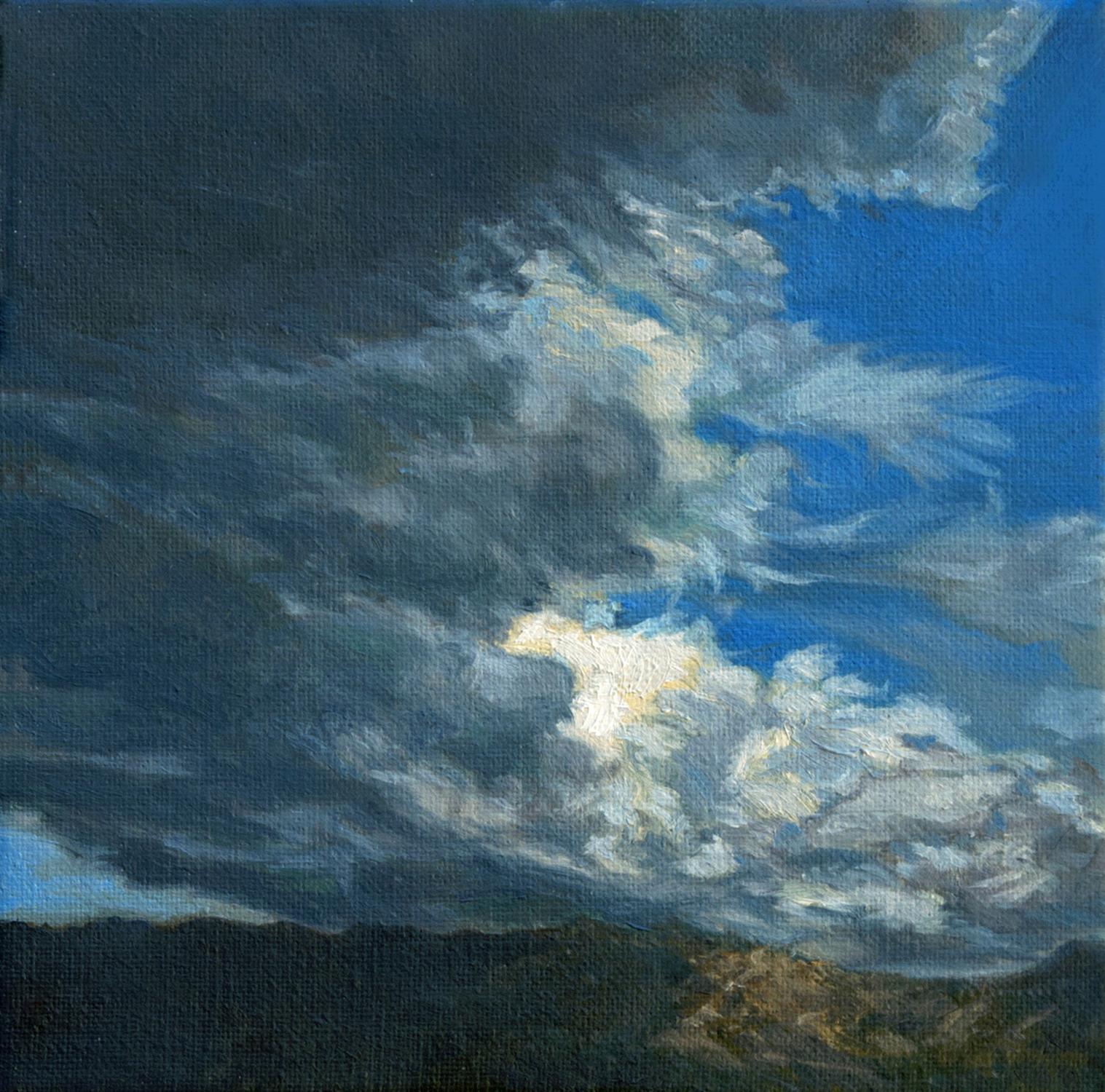 Angeles Forest Storm contemporary cloudscape - Painting by Katherine Kean
