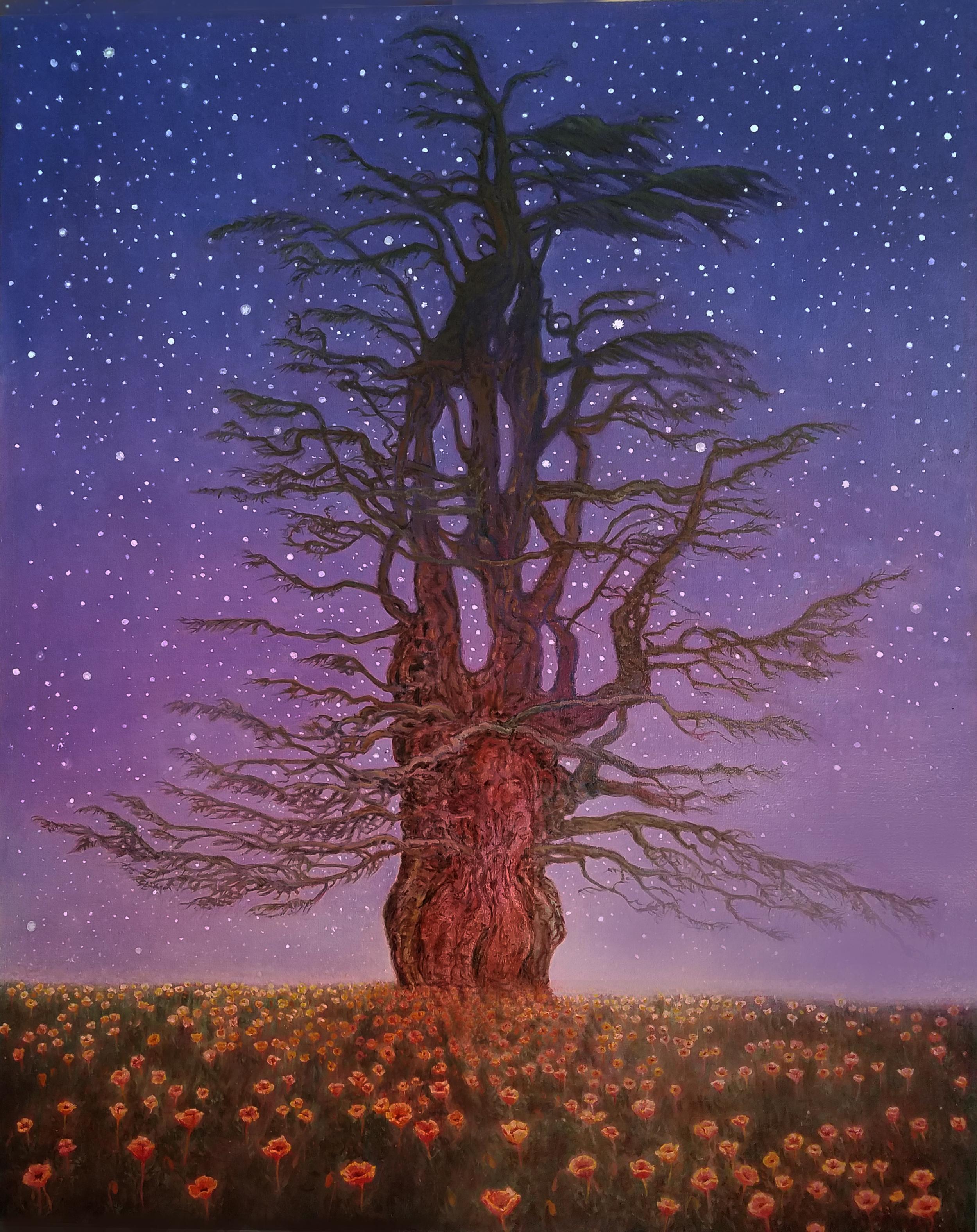 Au-delà des fleurs, peinture de paysage contemporaine