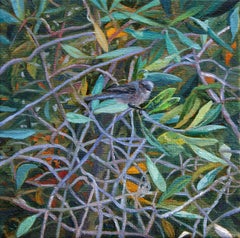 Bird in Brush contemporary landscape