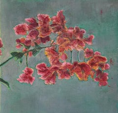 Bougainvillea in vaso blu natura morta floreale