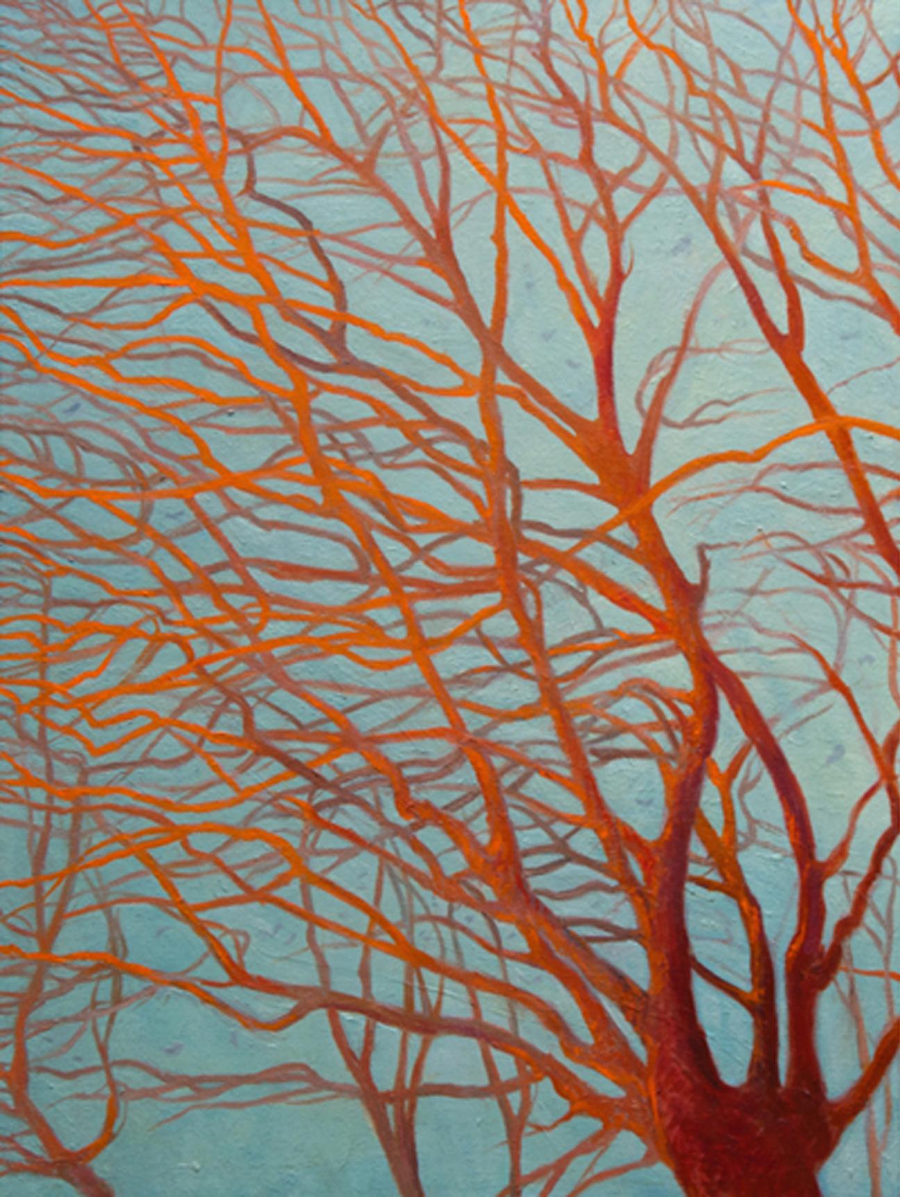 Branches of the Same Tree contemporary triptych painting - Contemporary Painting by Katherine Kean