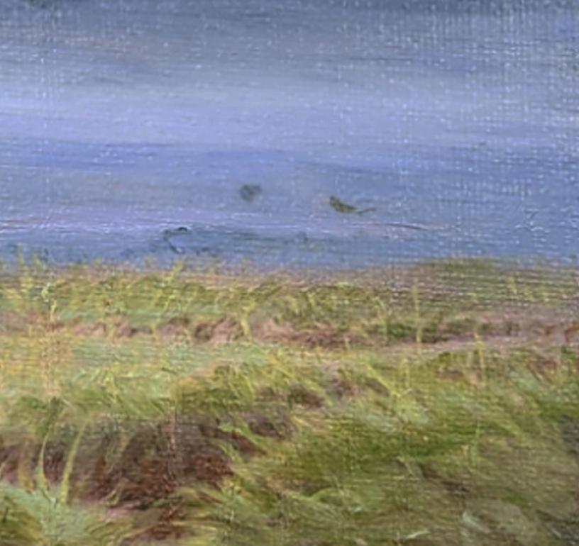 Reflexiones tranquilas pintura de paisaje contemporáneo - Landscape Painting Gris de Katherine Kean