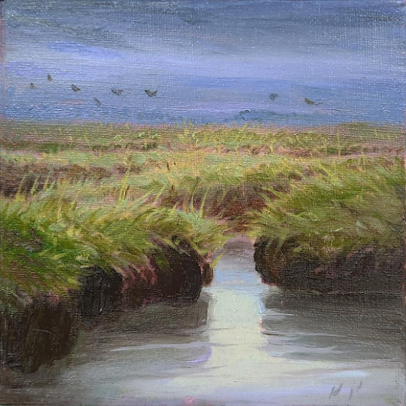 Landscape Painting de Katherine Kean - Reflexiones tranquilas pintura de paisaje contemporáneo
