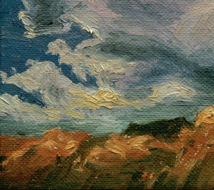 Foothill Nube de tormenta pintura de paisaje alla prima en venta 1