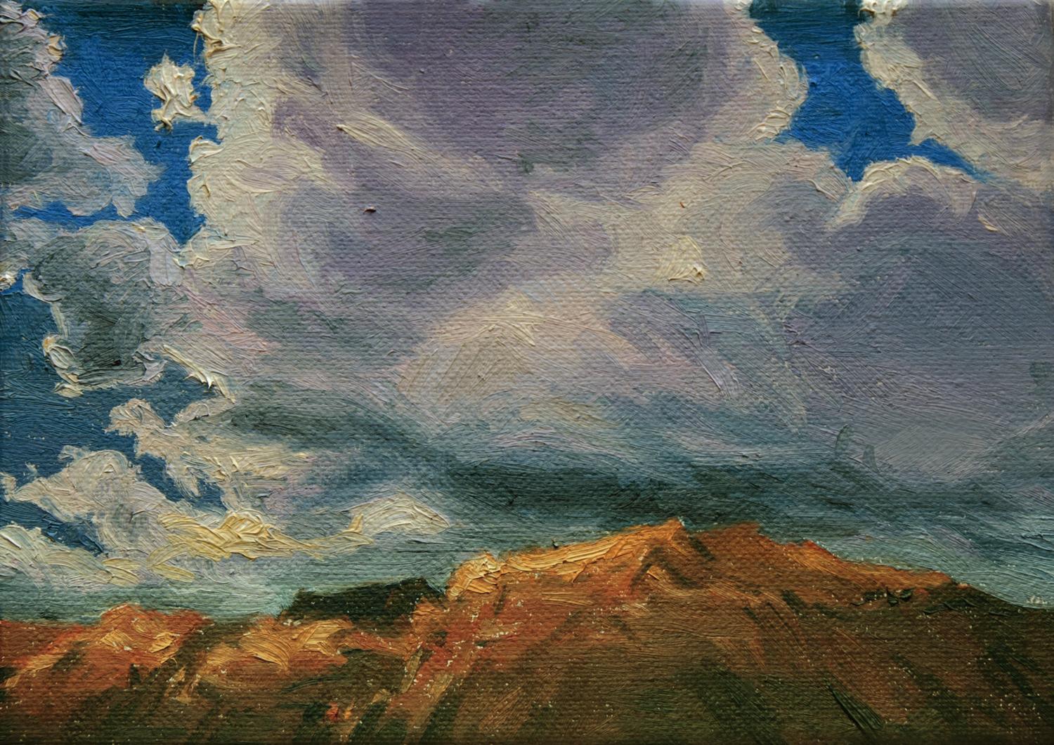 Katherine Kean Landscape Painting - Foothill Storm Cloud alla prima landscape painting