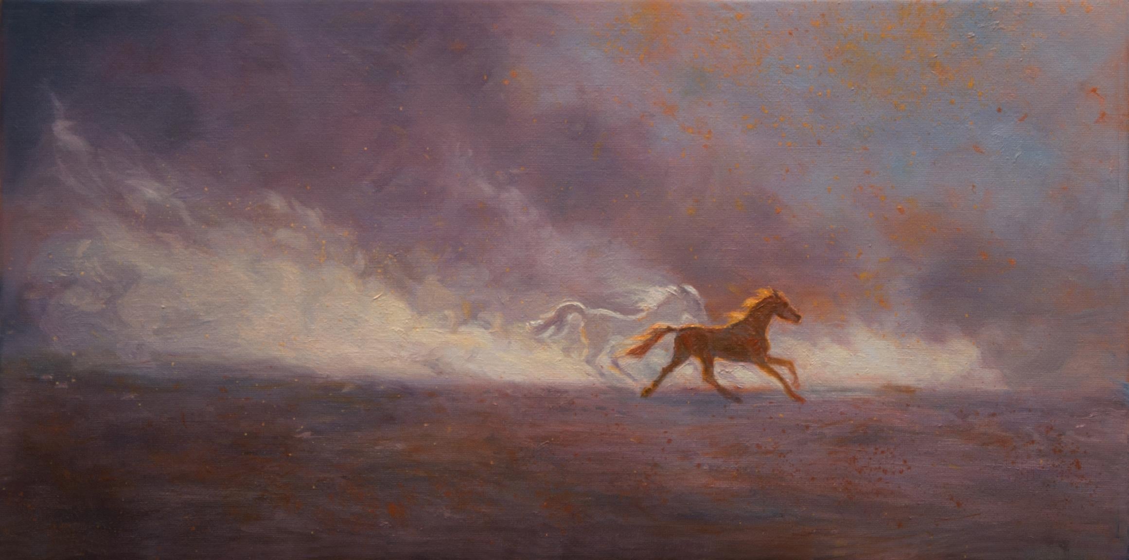 Katherine Kean Animal Painting - Kicking Dust
