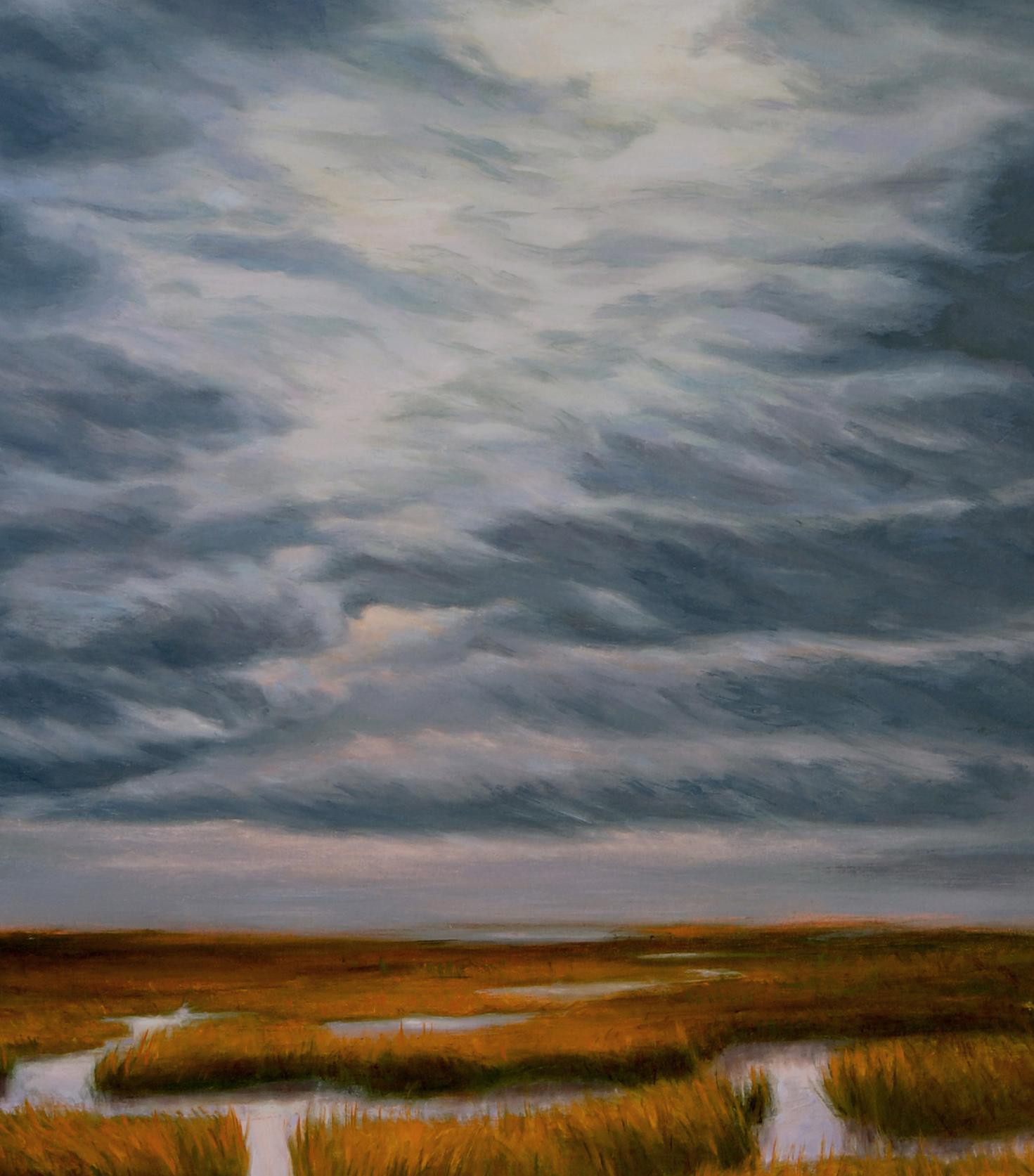Labyrinthe des marais paysage lunatique contemporain - Contemporain Painting par Katherine Kean