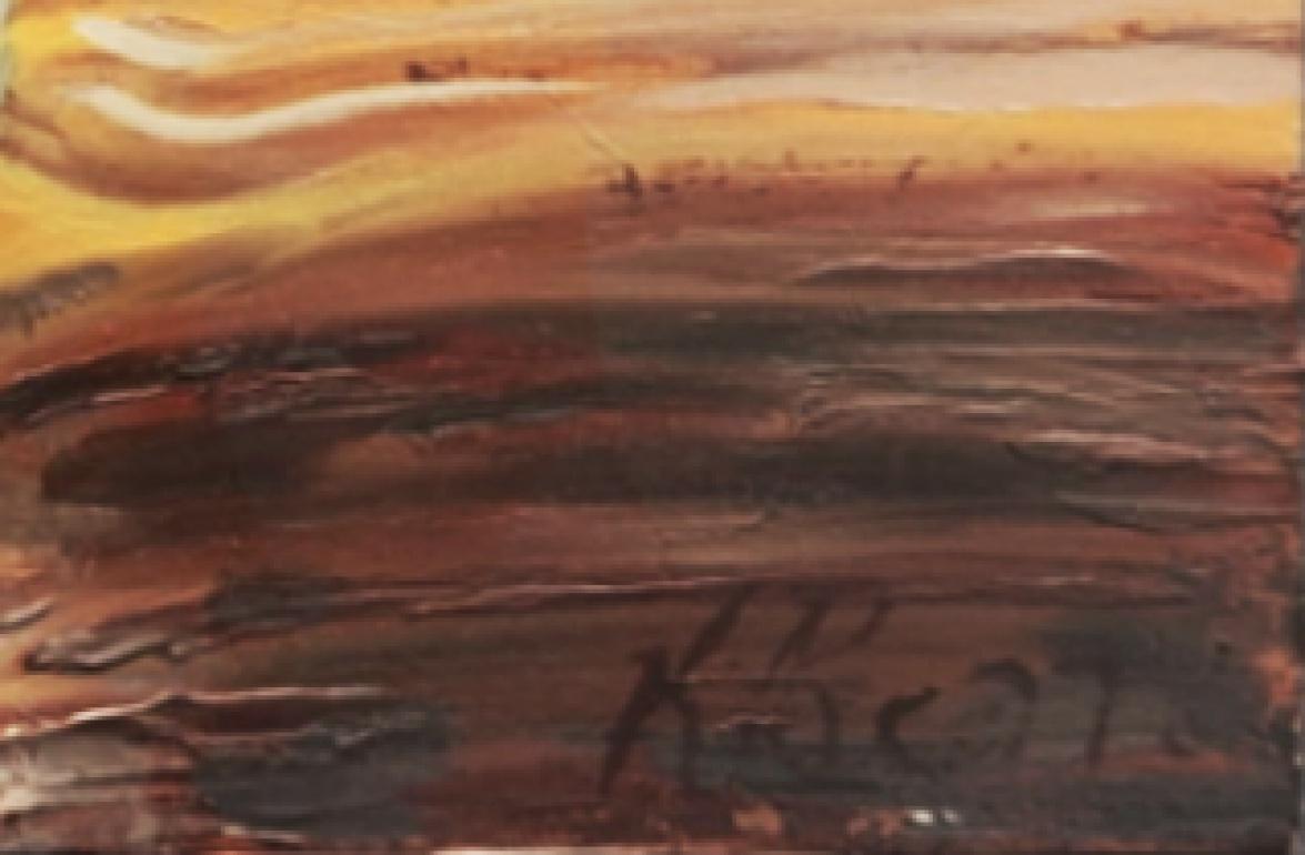 Luce mattutina su ibisco giallo quadro floreale contemporaneo - Painting Contemporaneo di Katherine Kean