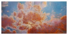 Red Clouds with Embers, diptych