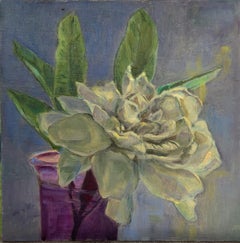 Shadowed Gardenia contemporary floral still life