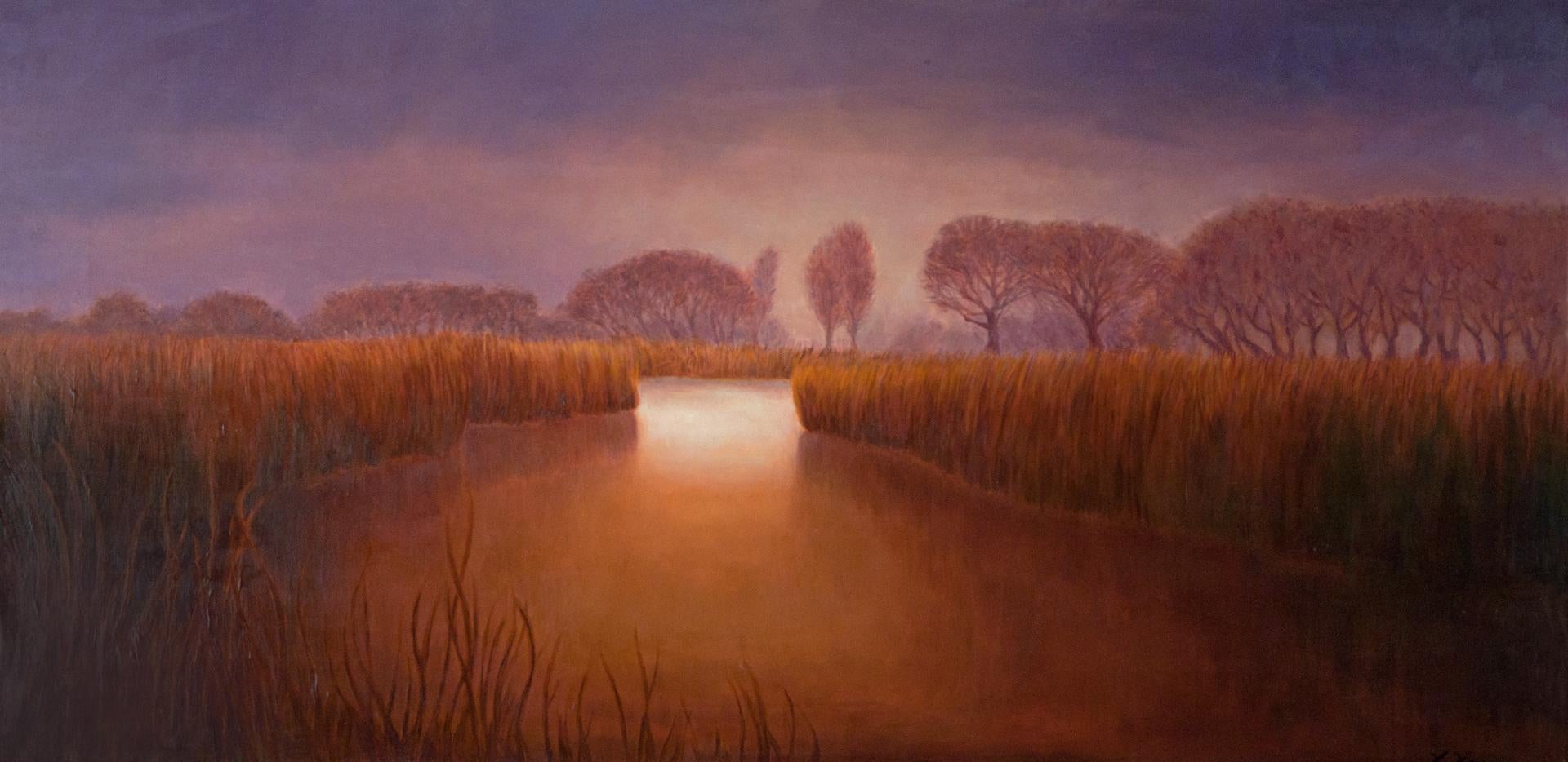 Katherine Kean Landscape Painting - Slow Release of the Day   contemporary landscape