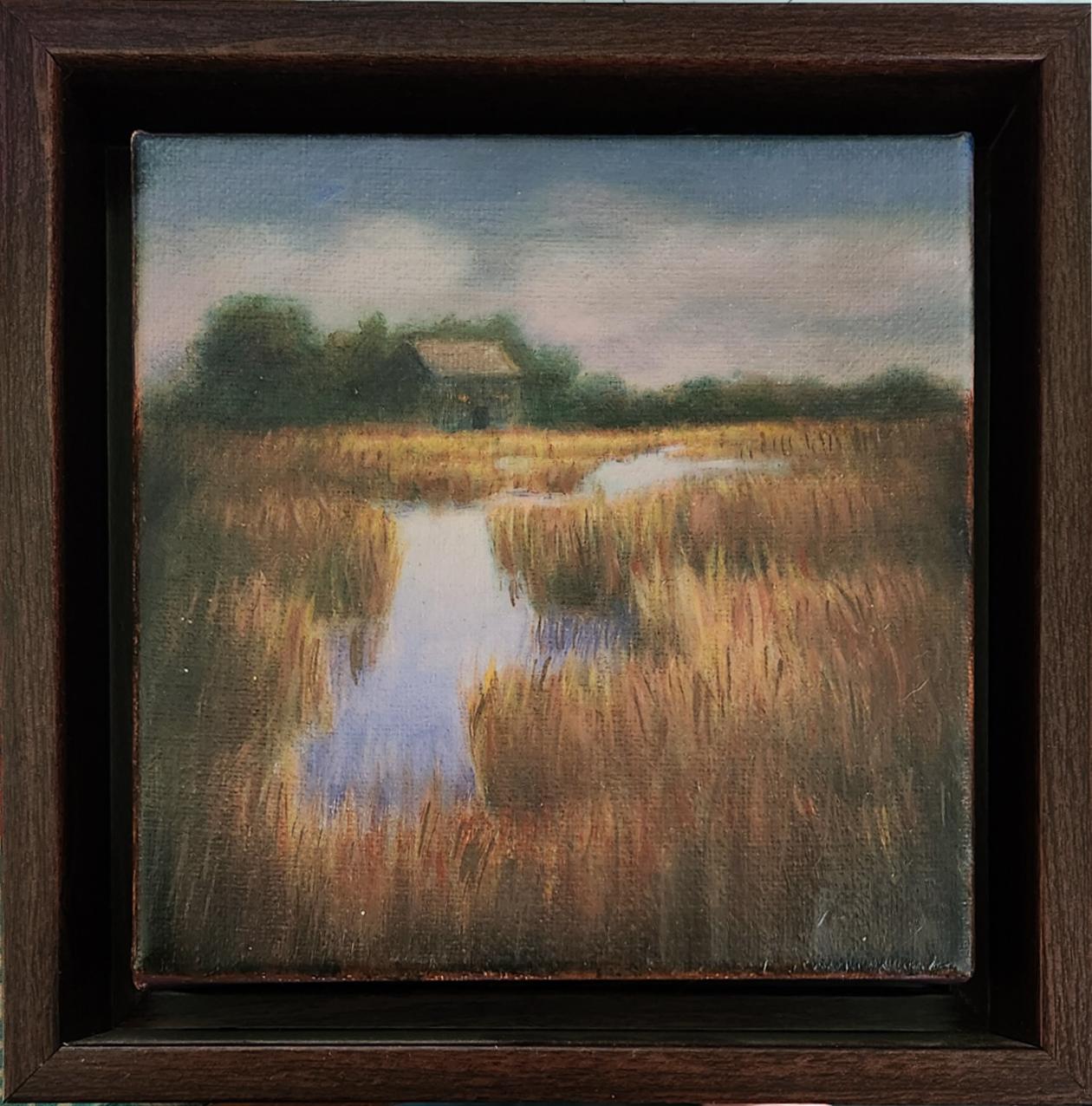 Landscape Painting de Katherine Kean - Pequeña casa en el Gran Pantano pintura de paisaje contemporáneo