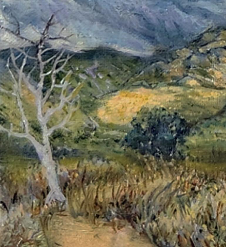 Storm Clouds over Mountain Trail contemporary landscape painting For Sale 2