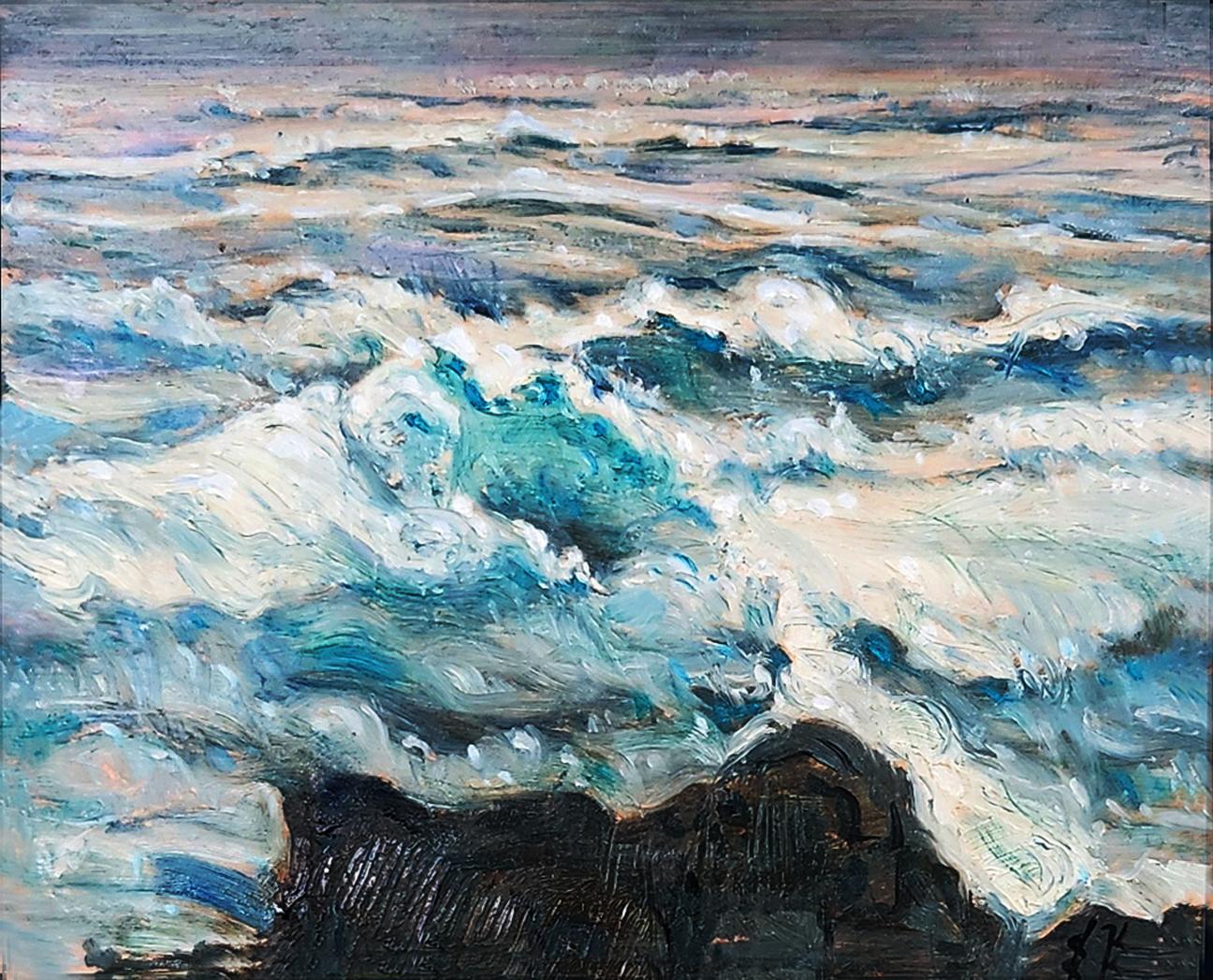 Movimiento de la marea pintura paisajística contemporánea - Painting de Katherine Kean