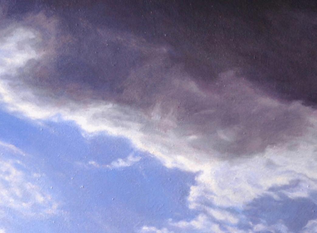 Trace in the Sky contemporary moody cloudscape, 2011 - Contemporary Painting by Katherine Kean