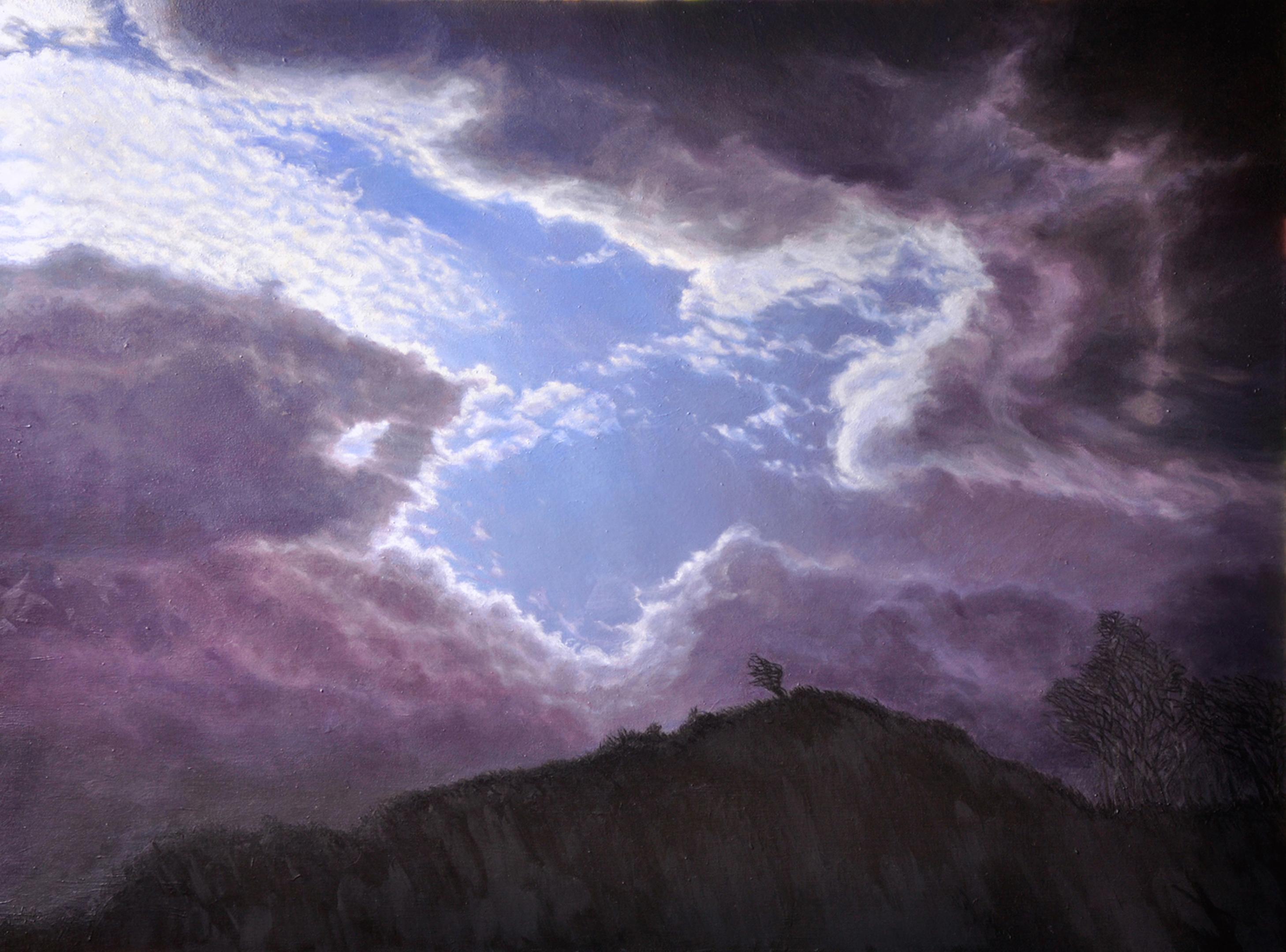 Landscape Painting di Katherine Kean - Traccia nel cielo, paesaggio nuvoloso contemporaneo, 2011