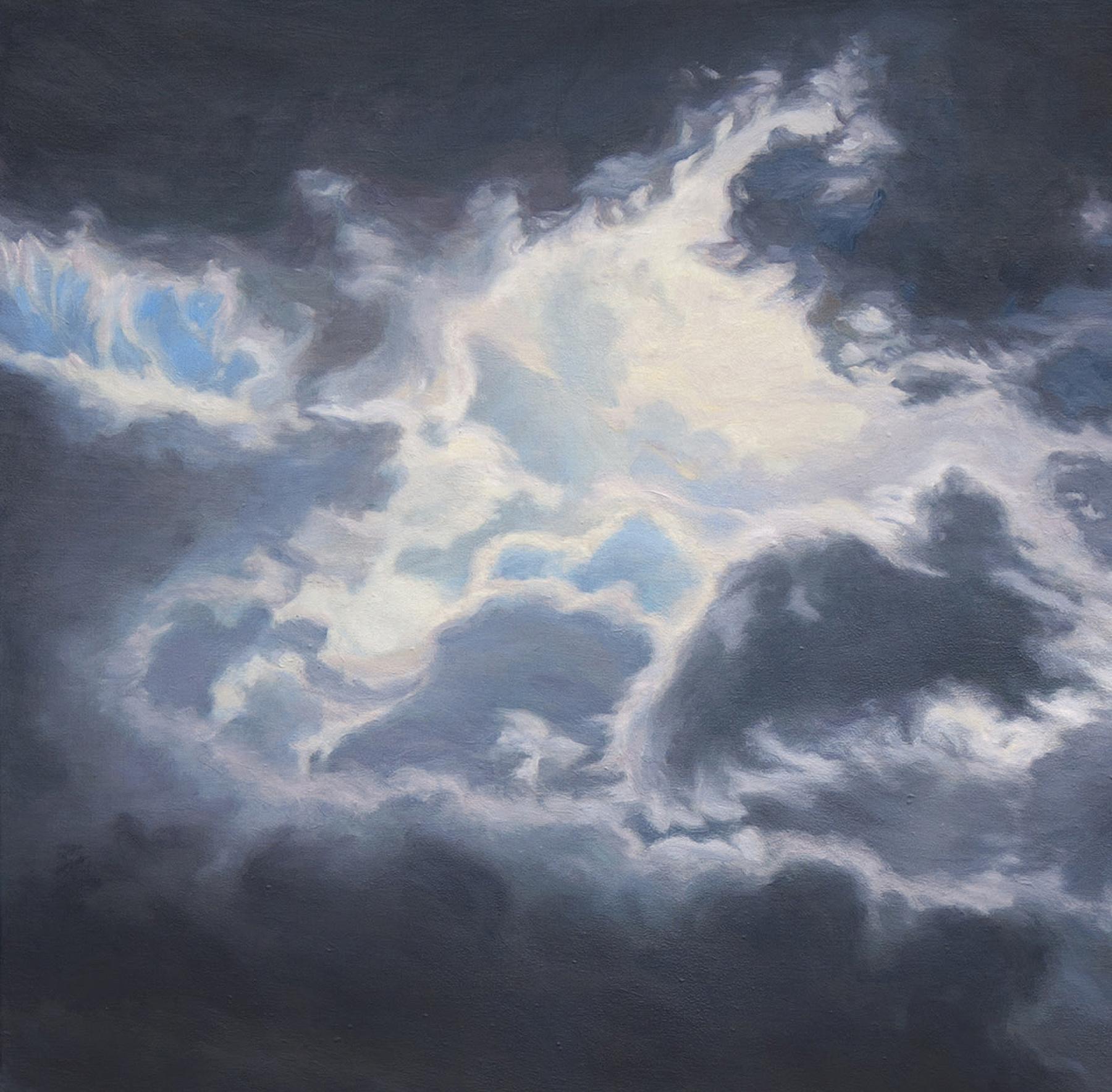 Winds Around You contemporary moody cloudscape, 2011 - Painting by Katherine Kean
