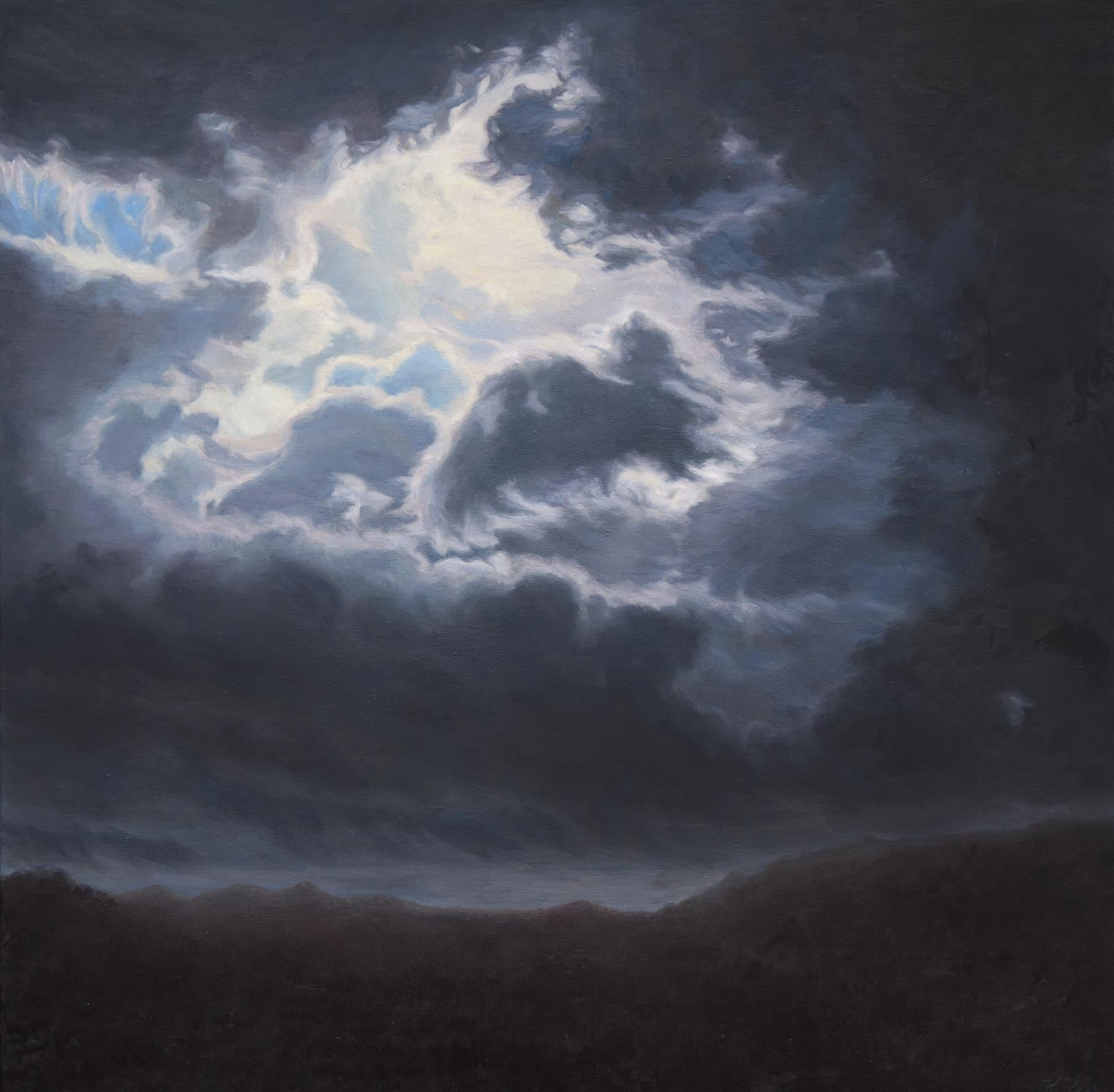 Katherine Kean Landscape Painting - Winds Around You contemporary moody cloudscape, 2011