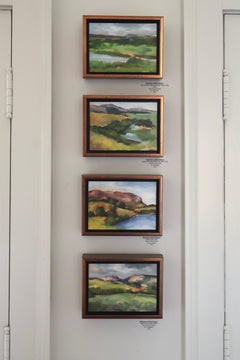 "Caddo Lake"; Plein Air Oklahoma Landschaftsmalerei mit Blau, Grün und Violett