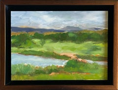 "Le bord nord du lac Quanah Parker" ; une peinture de paysage en plein air