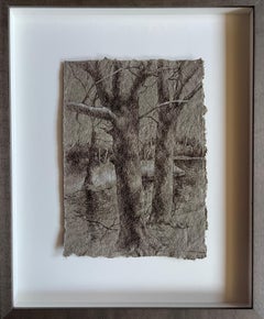 "Wepawaug Trails: Winter II"; Landschaftszeichnung; Federkiel-Tusche und handgeschöpftes Papier