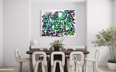"Green Maze" - Acrylic Abstract Painting by Katherine Lodge