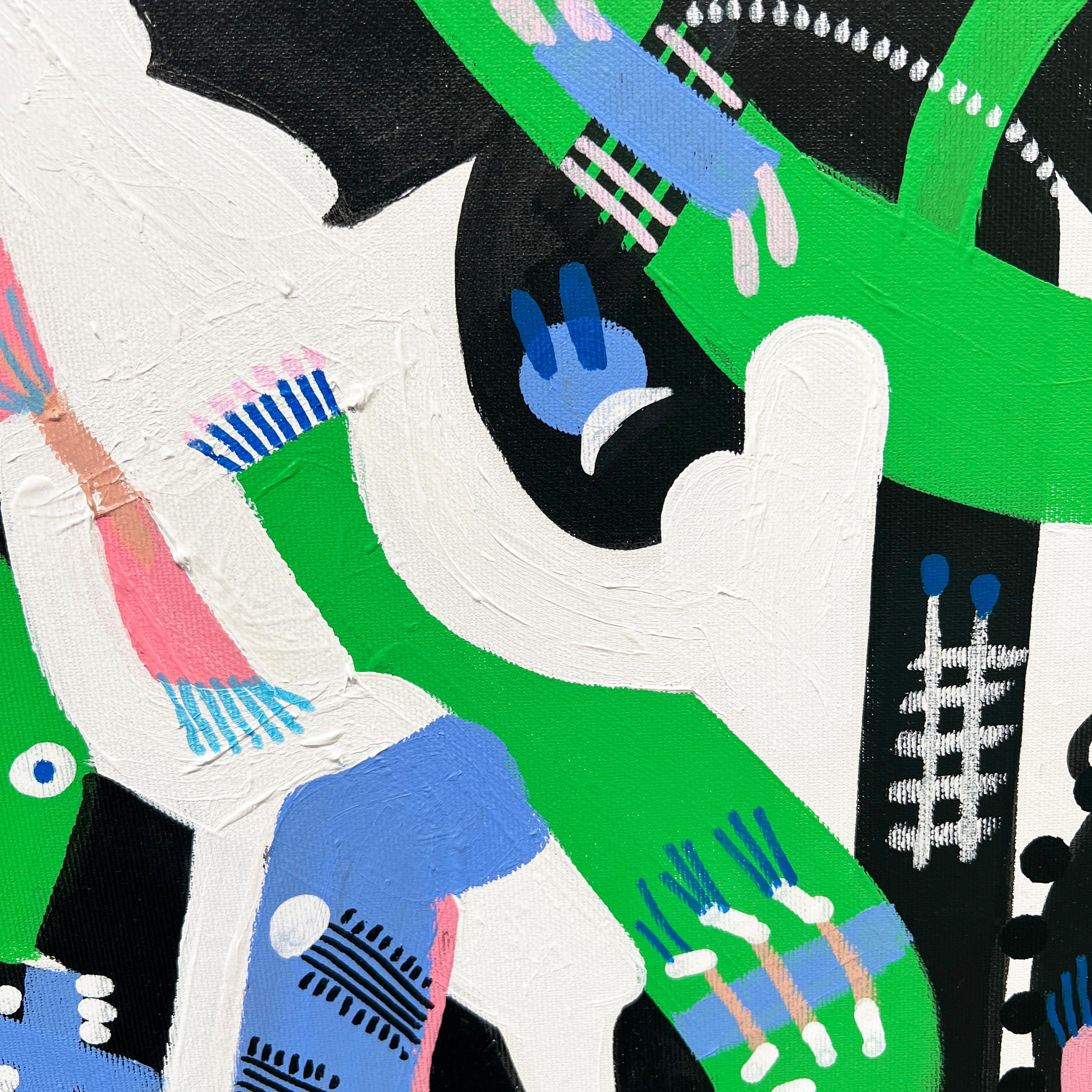 « Green Maze » - Peinture abstraite à l'acrylique de Katherine Lodge en vente 4