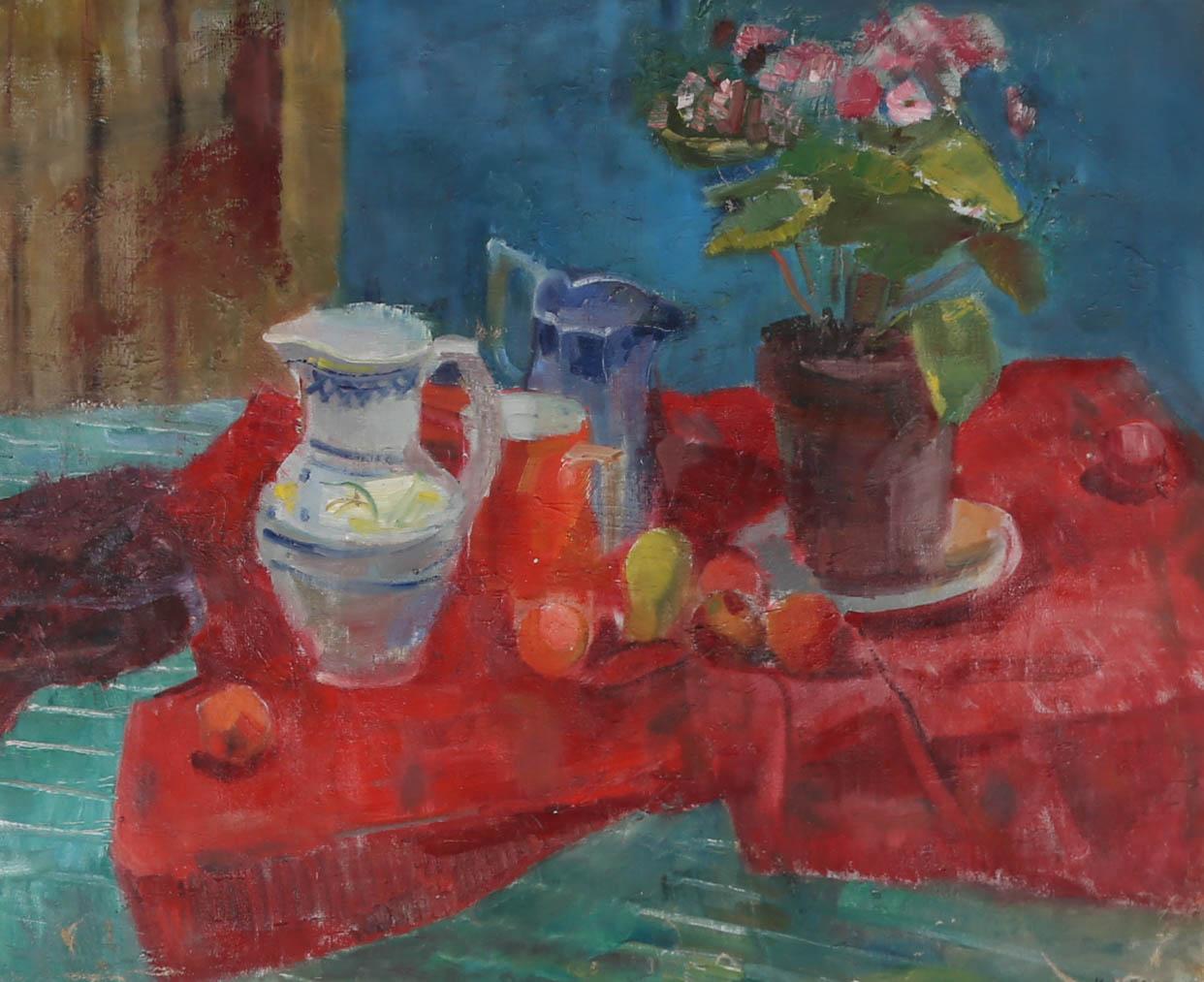 Katherine Mary Fryer RBSA (1910-2017) - Framed Oil, Still Life with Jugs For Sale 1