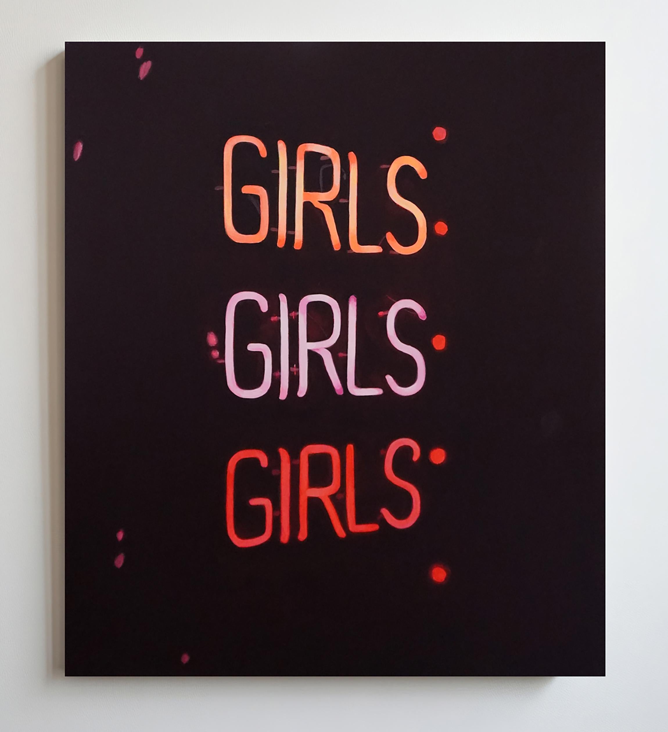 Zeitgenössisches modernistisches Neonschild Trompe L'Oeil Stillleben 