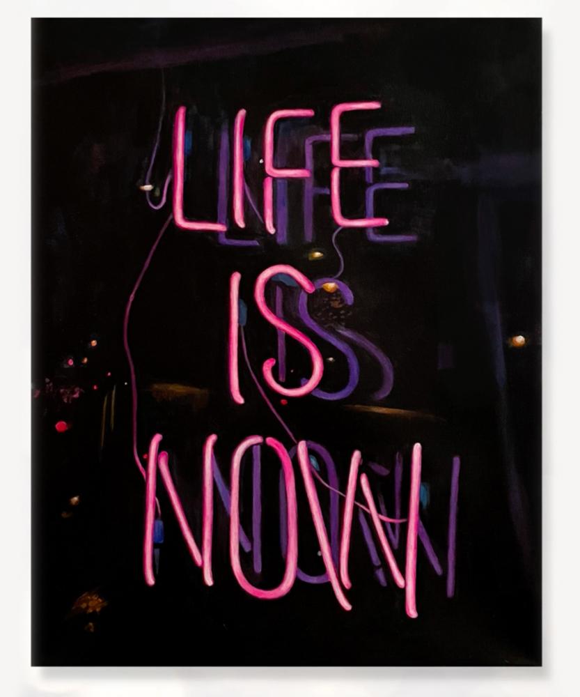 Zeitgenössisches modernistisches Neonschild Trompe L'Oeil Stillleben 