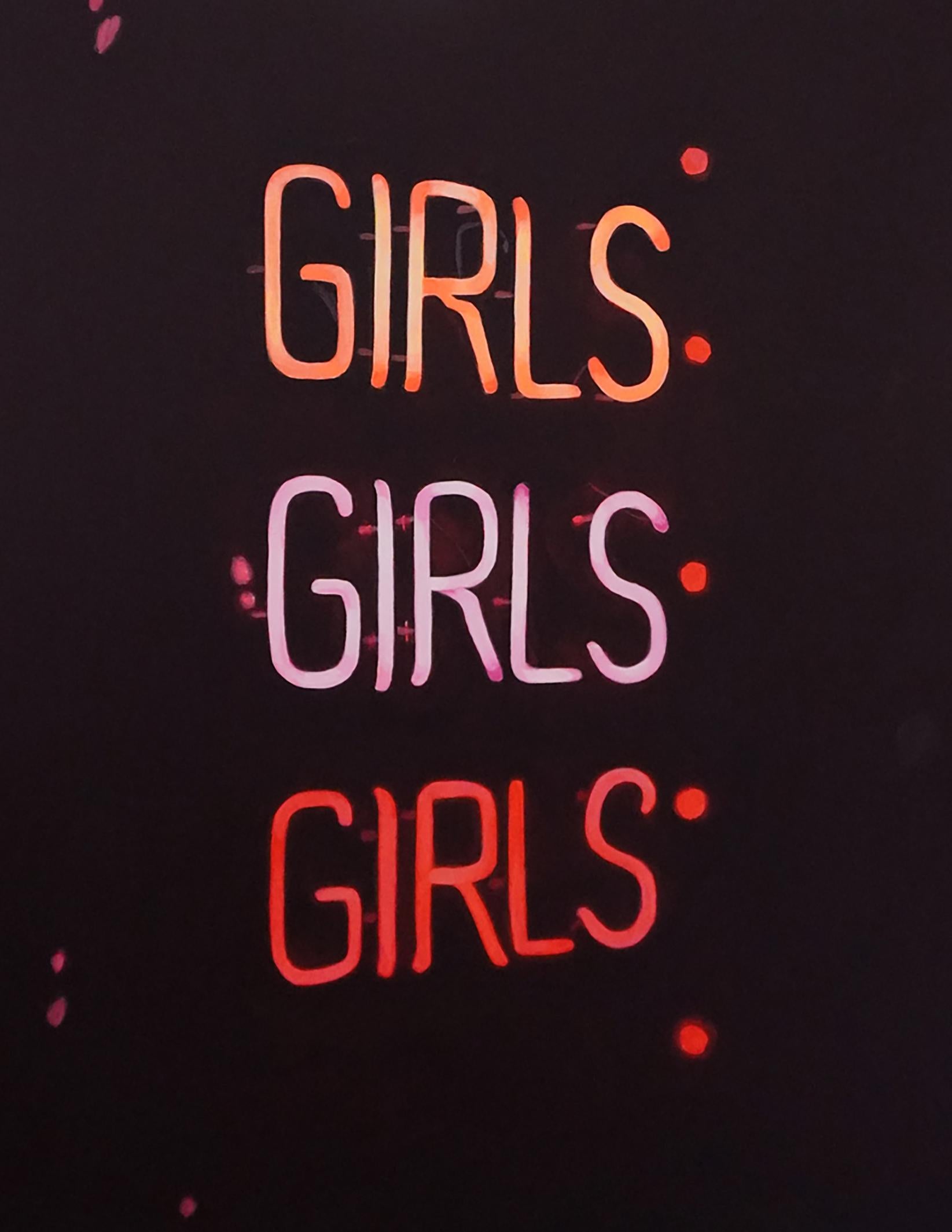 Bedeutendes zeitgenössisches modernistisches Gemälde von Katherine McMahon.  Aus einer Serie von Leuchtreklamen, die noch leben.  Acryl auf Leinwand.  

Künstler Bio:
Katherine McMahon ist eine amerikanische multidisziplinäre Künstlerin und