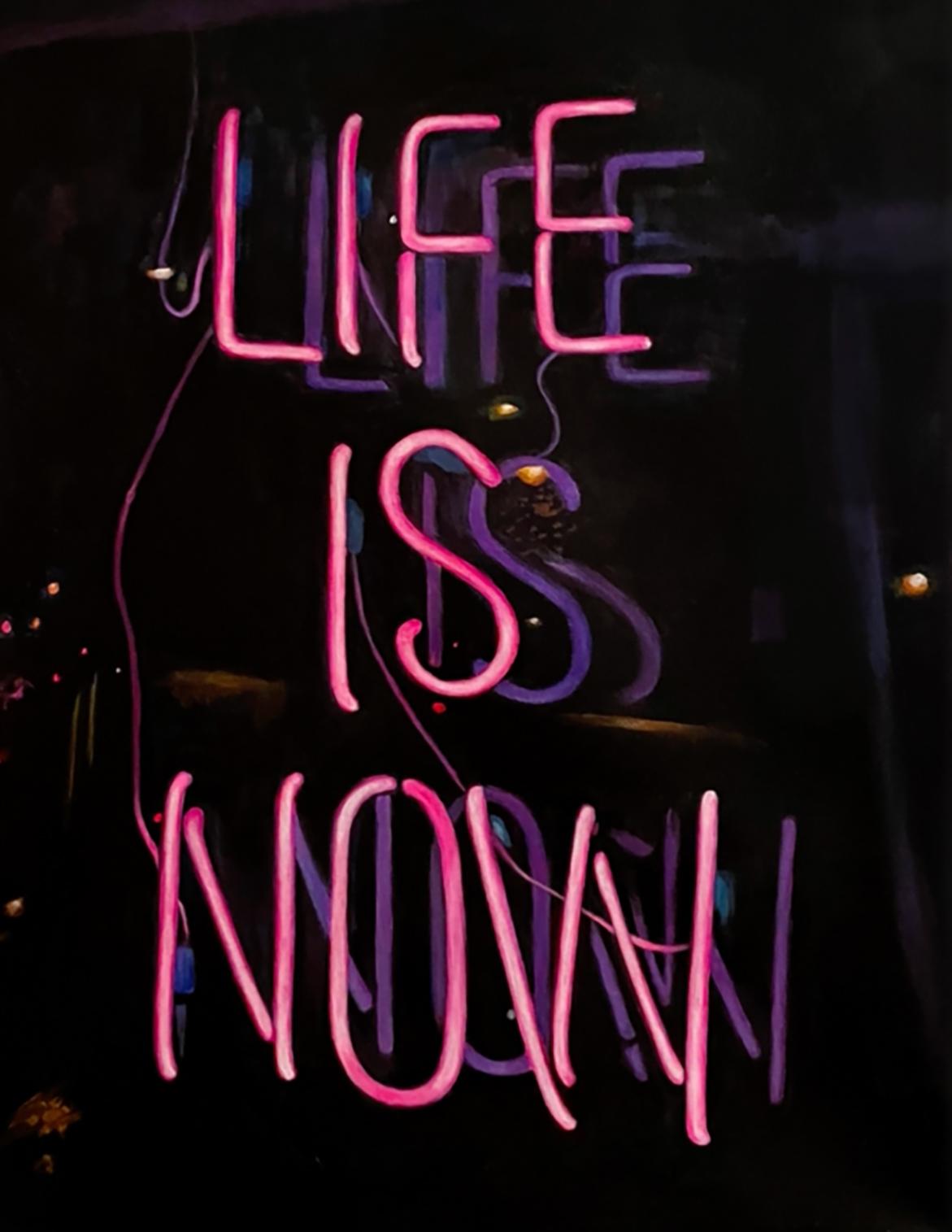 Bedeutendes zeitgenössisches modernistisches Gemälde von Katherine McMahon.  Aus einer Serie von Leuchtreklamen, die noch leben.  Acryl auf Leinwand.  

Künstler Bio:
Katherine McMahon ist eine amerikanische multidisziplinäre Künstlerin und