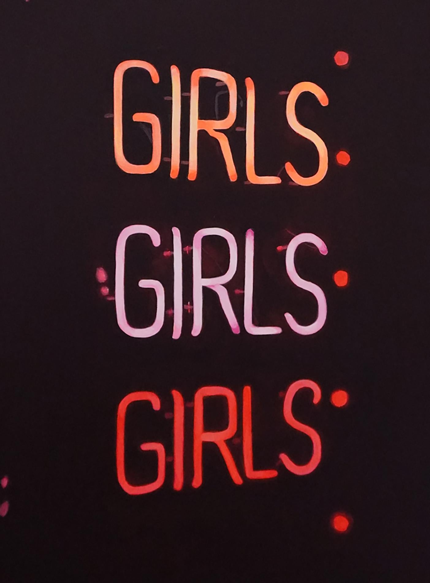 Zeitgenössisches modernistisches Neonschild Trompe L'Oeil Stillleben 