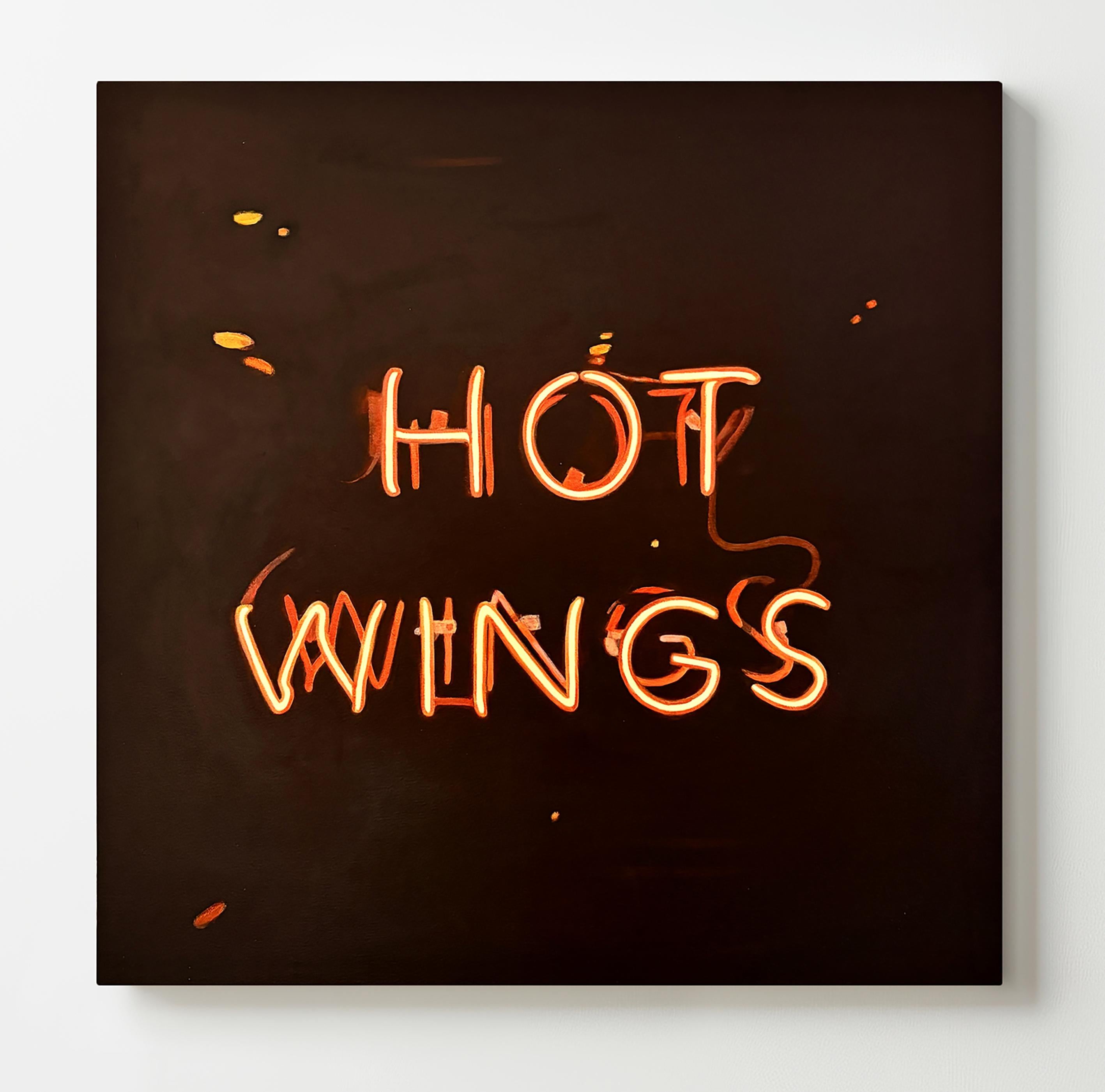 Peinture contemporaine moderniste à l'enseigne lumineuse Trompe L'Oeil Nature morte 