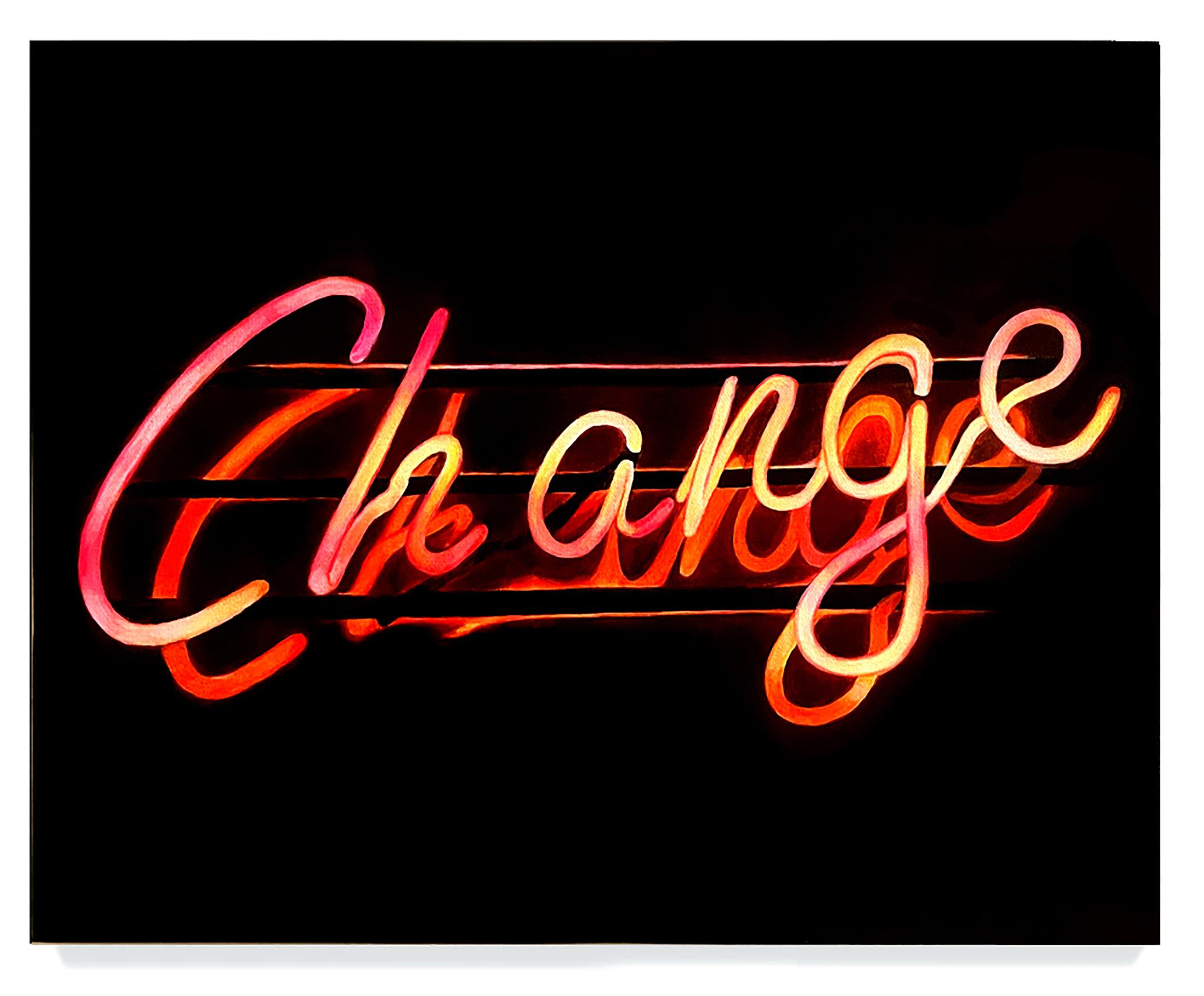 Zeitgenössisches modernistisches Neonschild Trompe L'Oeil Stillleben 