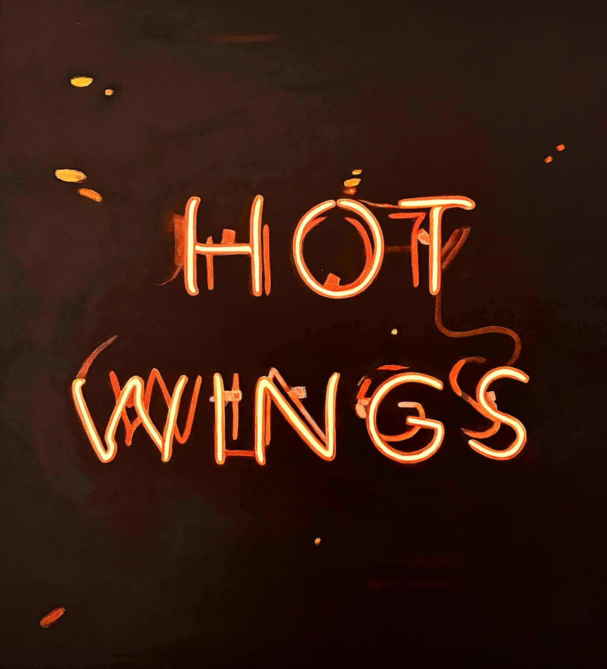 Peinture contemporaine moderniste à l'enseigne lumineuse Trompe L'Oeil Nature morte 