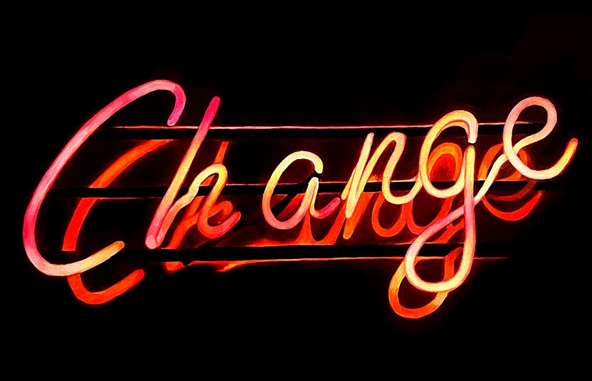 Bedeutendes zeitgenössisches modernistisches Gemälde von Katherine McMahon.  Aus einer Serie von Leuchtreklamen, die noch leben.  Acryl auf Leinwand.  

Künstler Bio:
Katherine McMahon ist eine amerikanische multidisziplinäre Künstlerin und