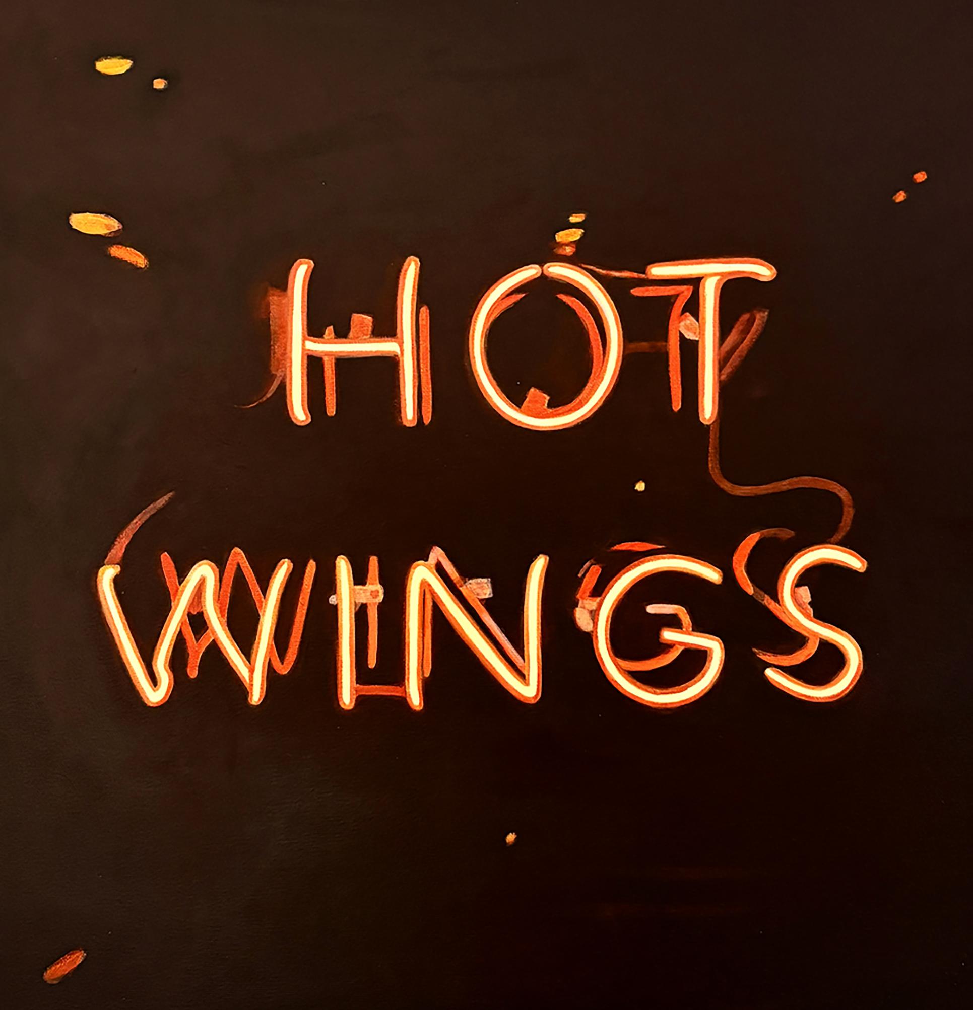 Importante peinture moderniste contemporaine de Katherine McMahon.  Extrait d'une série d'enseignes au néon.  Acrylique sur toile.  

Biographie de l'artiste :
Katherine McMahon est une artiste multidisciplinaire et photographe américaine basée à