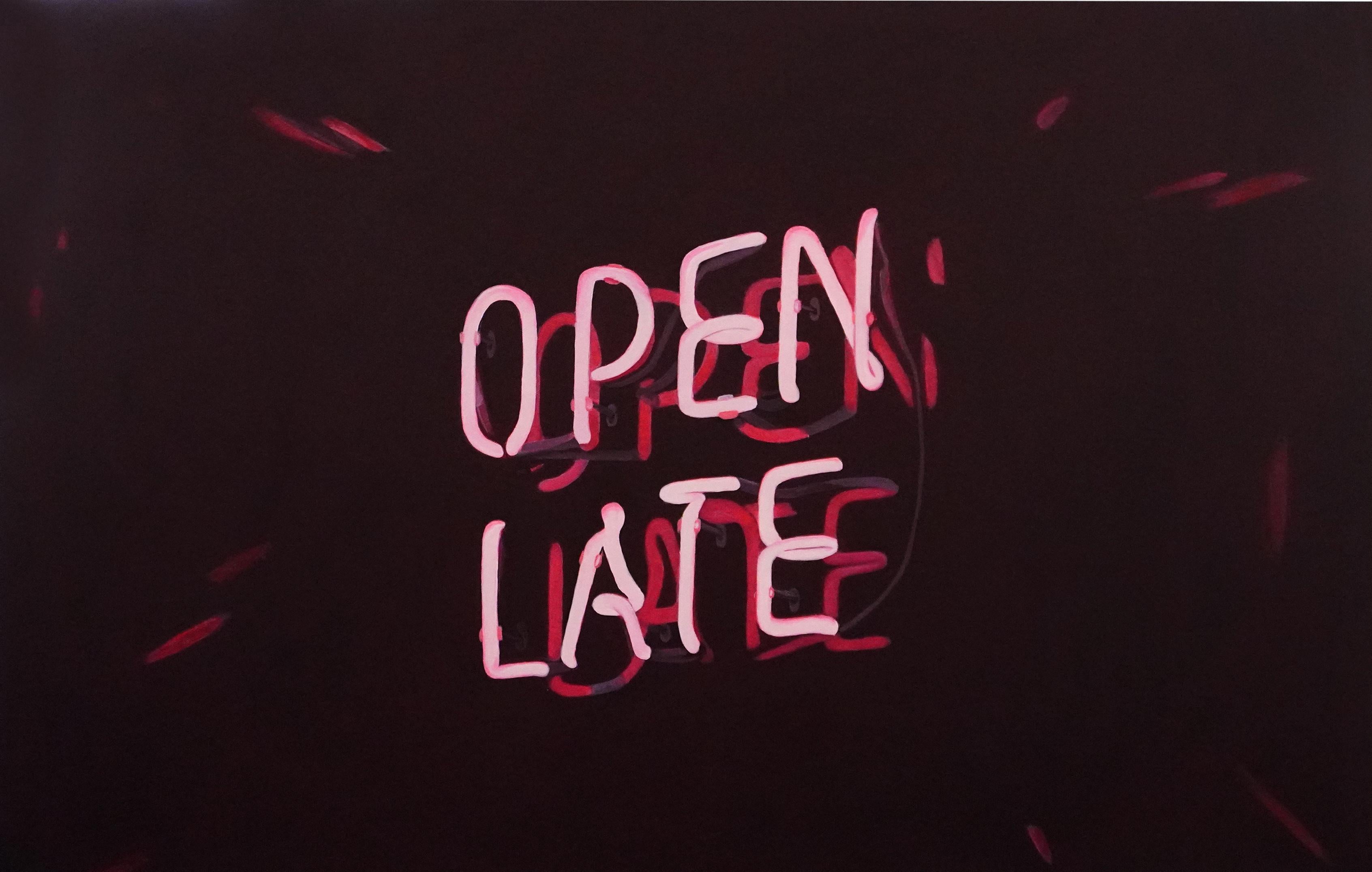 Important contemporary modernist painting by Katherine McMahon.  From a series of neon sign still lives.  Acrylic on canvas.  

Artist Bio:
Katherine McMahon is an American multidisciplinary artist and photographer based in London. She was