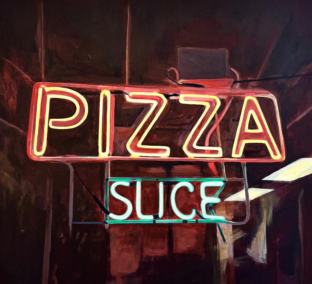 Bedeutendes zeitgenössisches modernistisches Gemälde von Katherine McMahon.  Aus einer Serie von Leuchtreklamen, die noch leben.  Acryl auf Leinwand.  

Künstler Bio:
Katherine McMahon ist eine amerikanische multidisziplinäre Künstlerin und