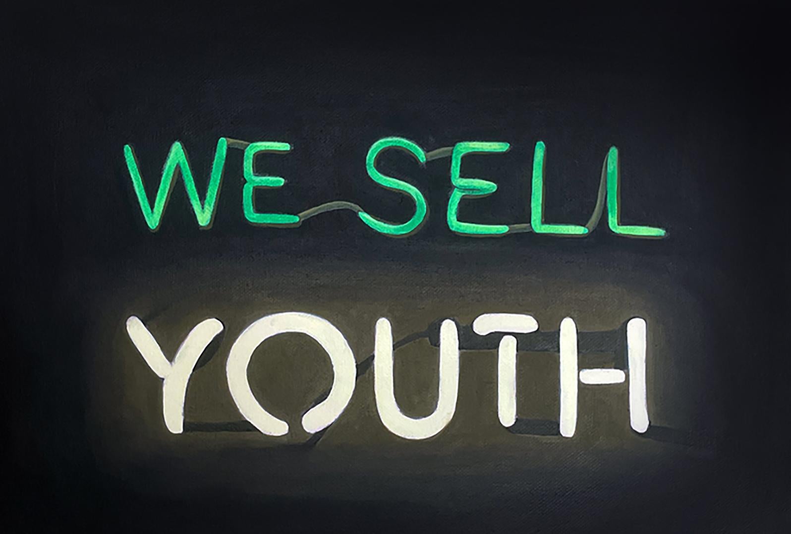 Nature morte contemporaine moderniste à l'enseigne de néon Trompe L'Oeil 