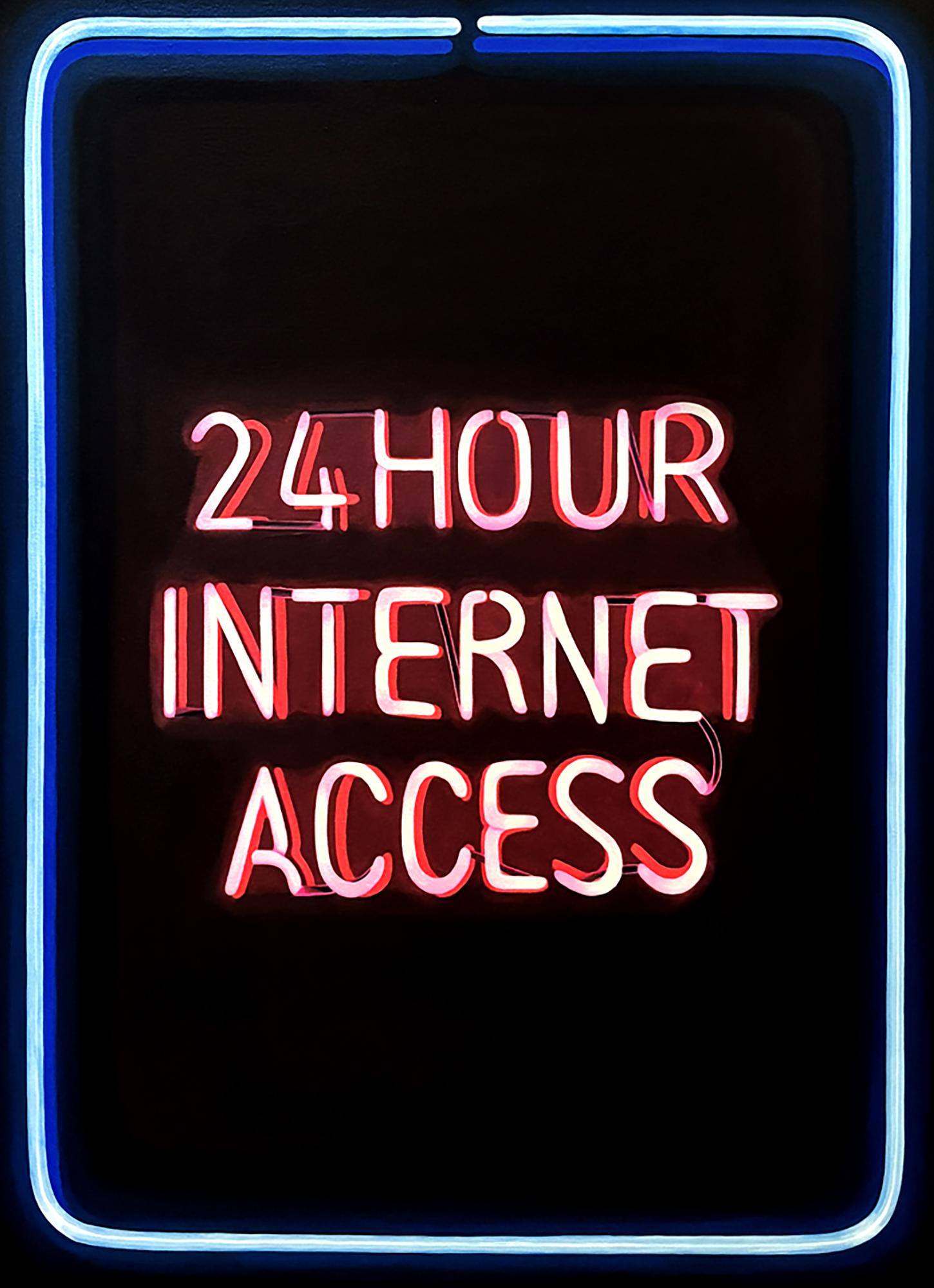 Important contemporary modernist painting by Katherine McMahon.  From a series of neon sign still lives.  Acrylic on canvas.  

Artist Bio:
Katherine McMahon is an American multidisciplinary artist and photographer based in London. She was