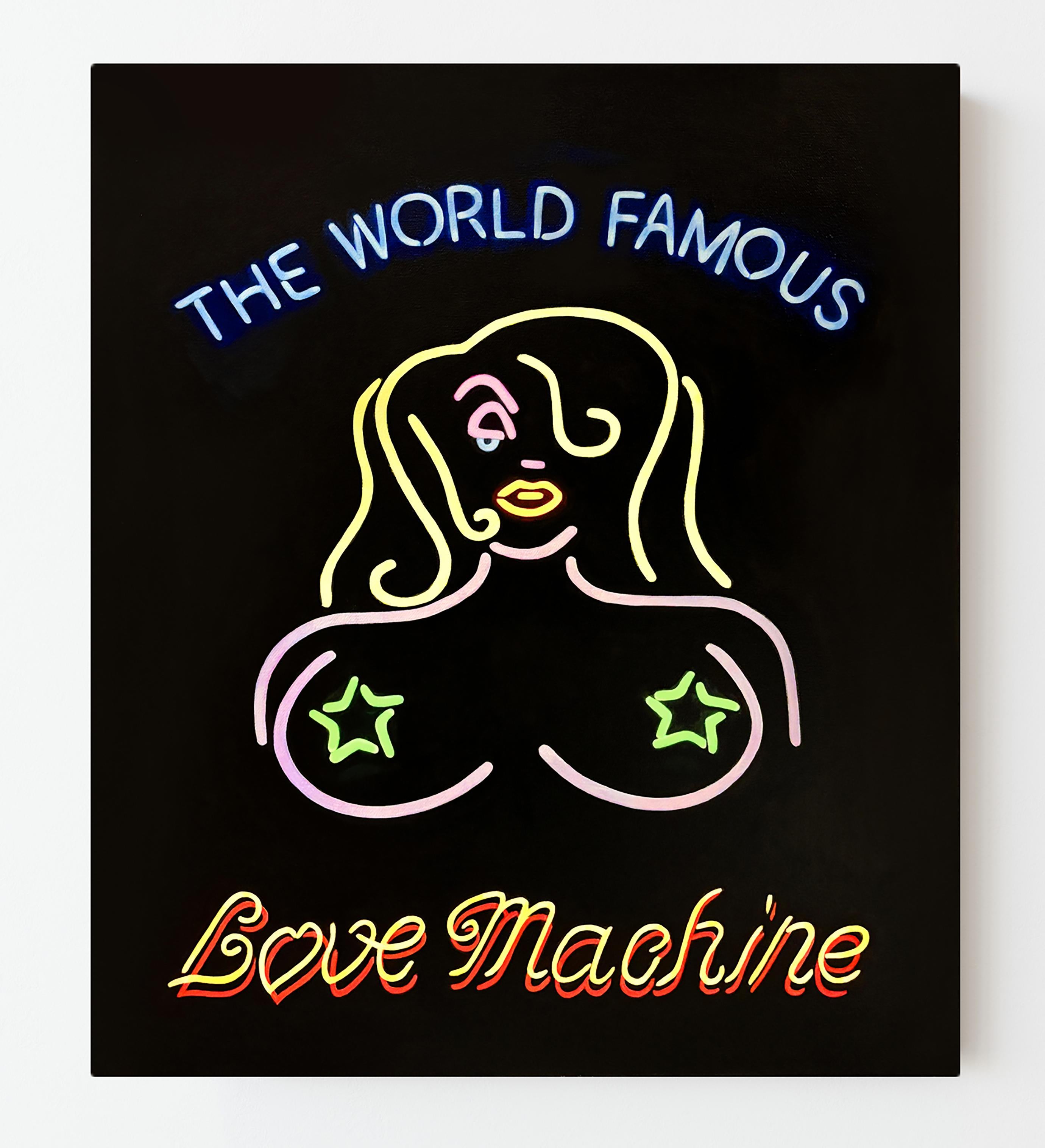 Zeitgenössisches Neonschild Trompe L'Oeil Stillleben 