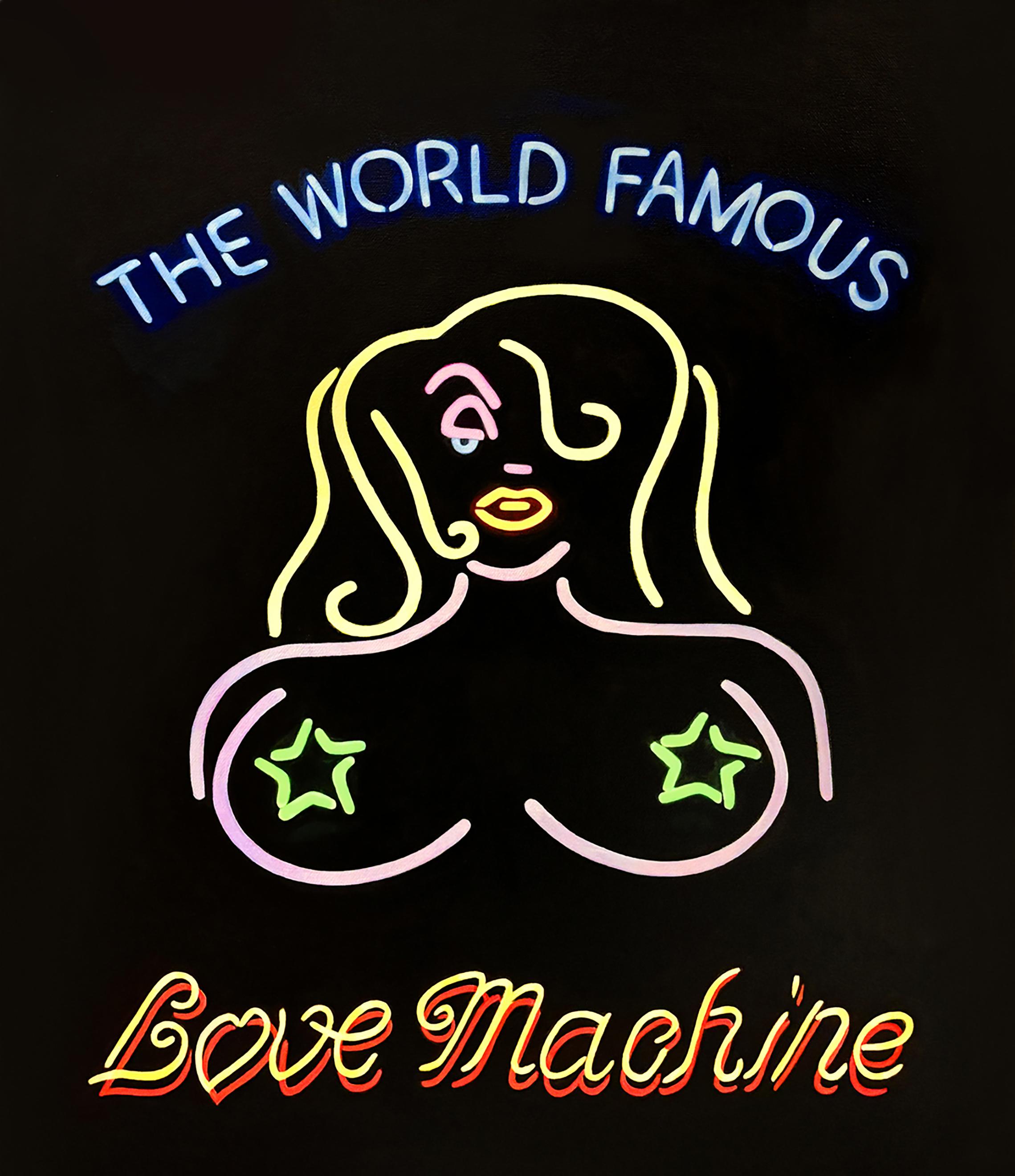 Zeitgenössisches Neonschild Trompe L'Oeil Stillleben 