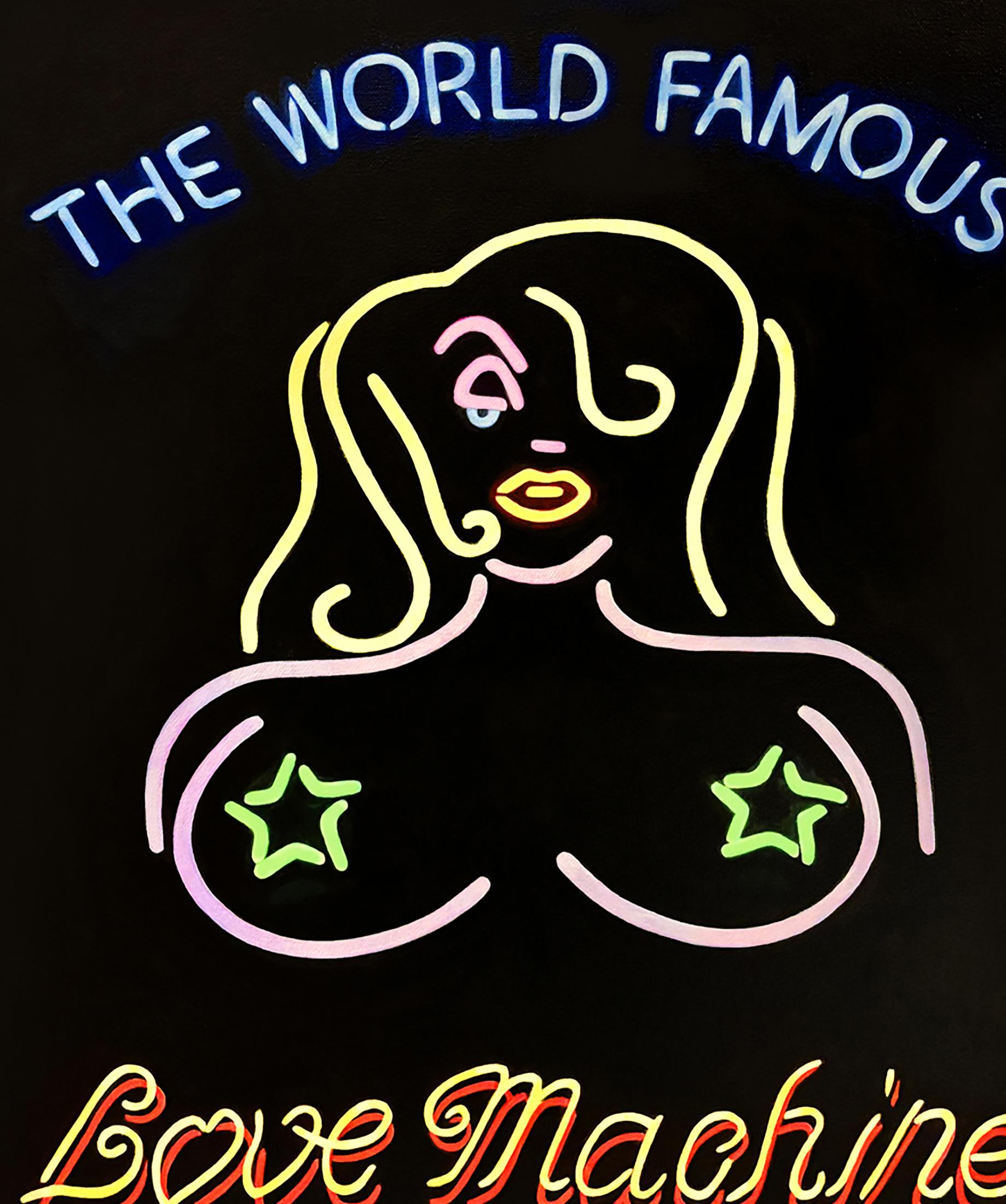 Zeitgenössisches Neonschild Trompe L'Oeil Stillleben 