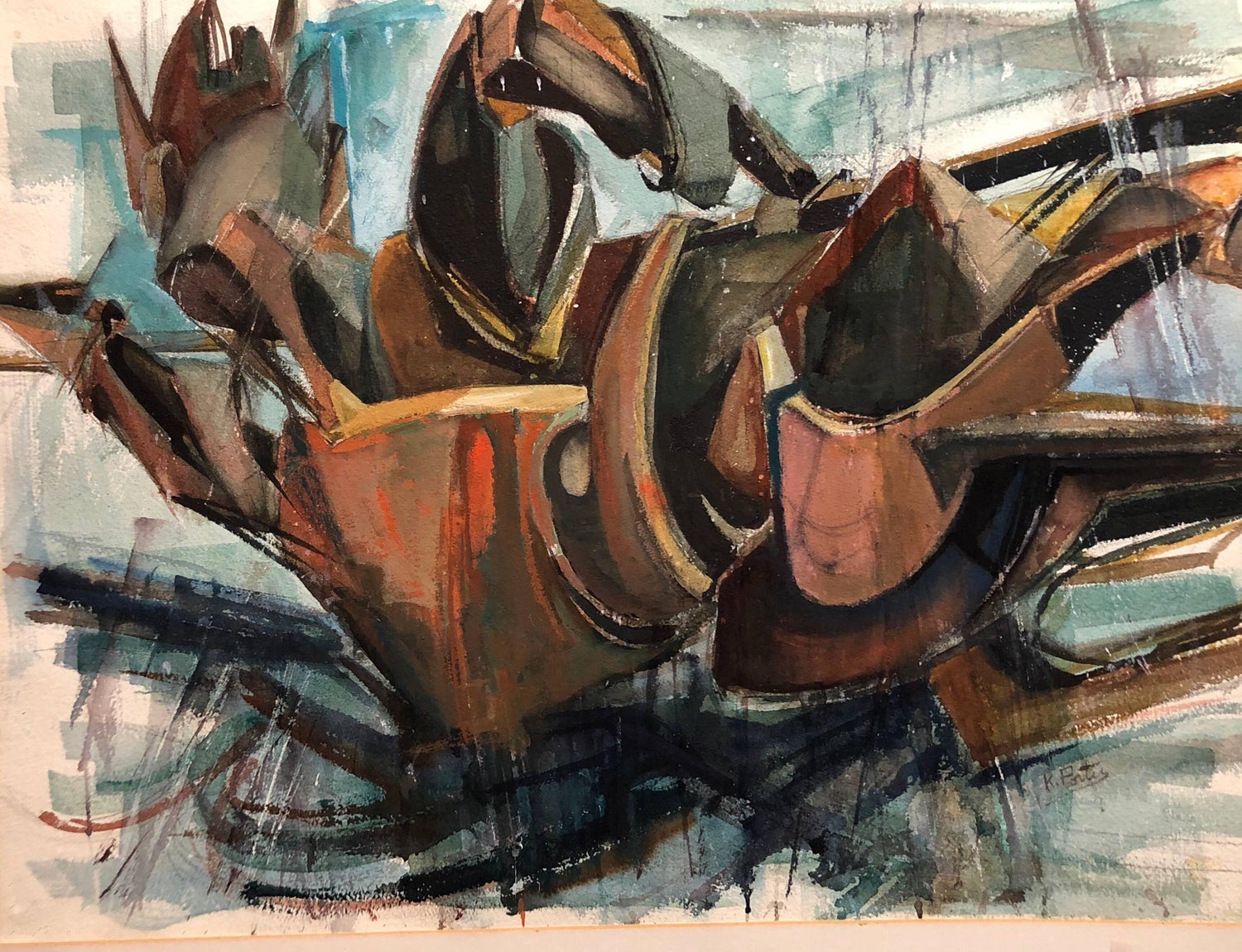 Katherine Porter Modernist Fallen Warrior Abstract Expressionist