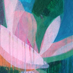 "(Magnolia II) Crepe" - Colorful Abstract Botanical Painting - Frankenthaler