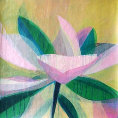 "(Magnolia II) Fern"  - Colorful Abstract Botanical Painting - Frankenthaler